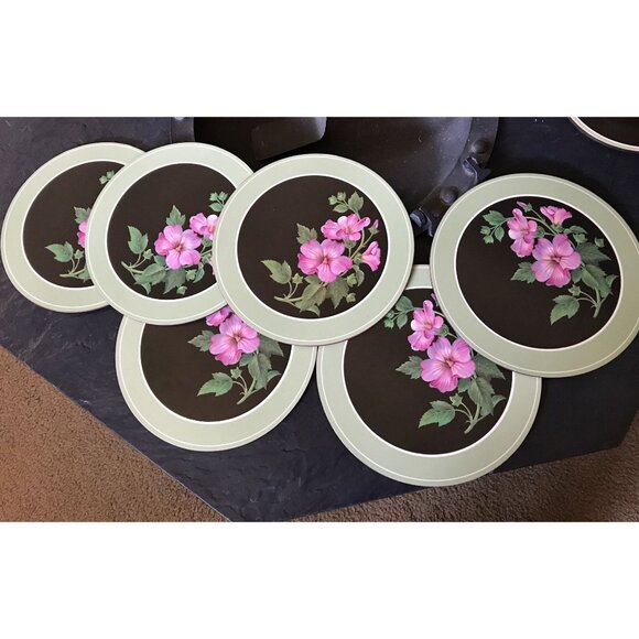 Vtg 1980's Pimpernel Set Of 6 Round Placemats & Coasters With One Trivet - Picture 8 of 10